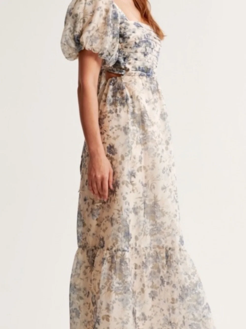 NWT Abercrombie & Fitch The A&F Emerson Drama Bow-Back Maxi Dress Size Small